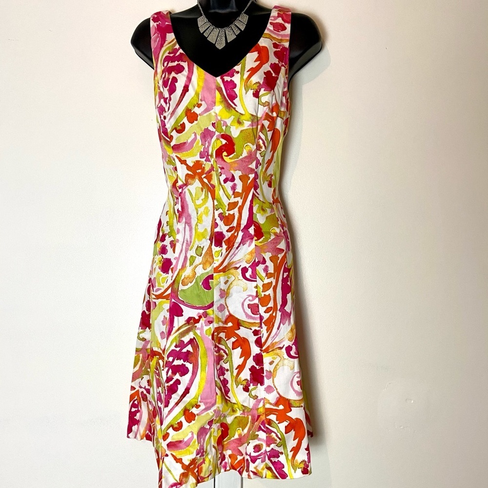 Chaps Multi-color Sleeveless Dress